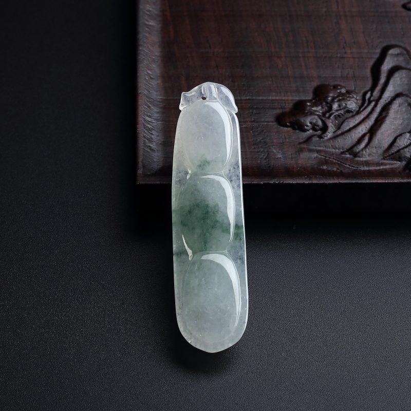 糯种飘花翡翠福豆-红掌柜