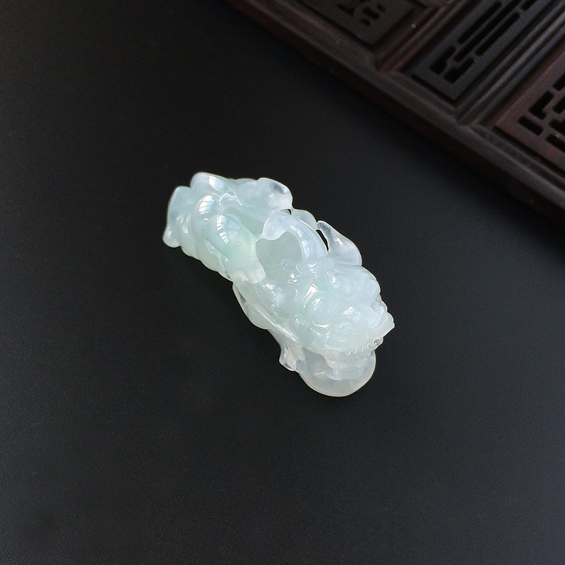 冰糯种翡翠貔貅吊坠-红掌柜