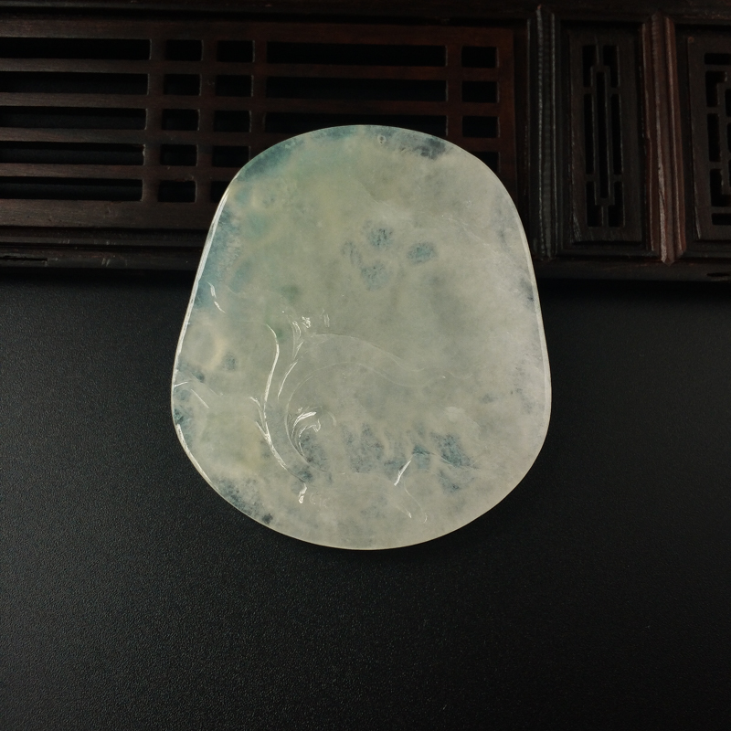缅甸天然糯种翡翠鸡牌吊坠-红掌柜