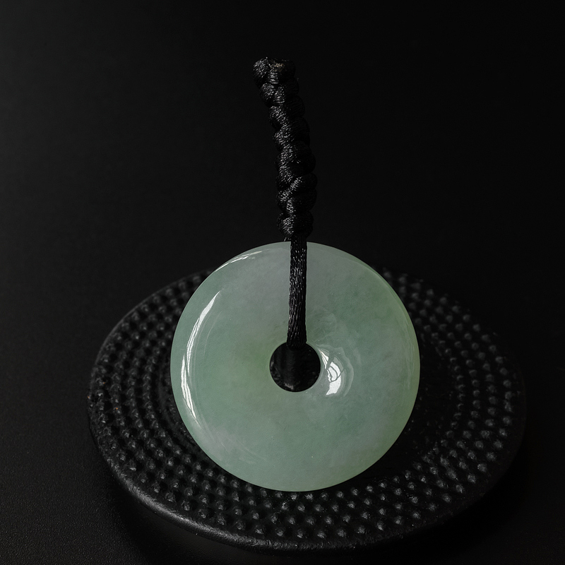 糯种浅绿翡翠平安扣吊坠-红掌柜