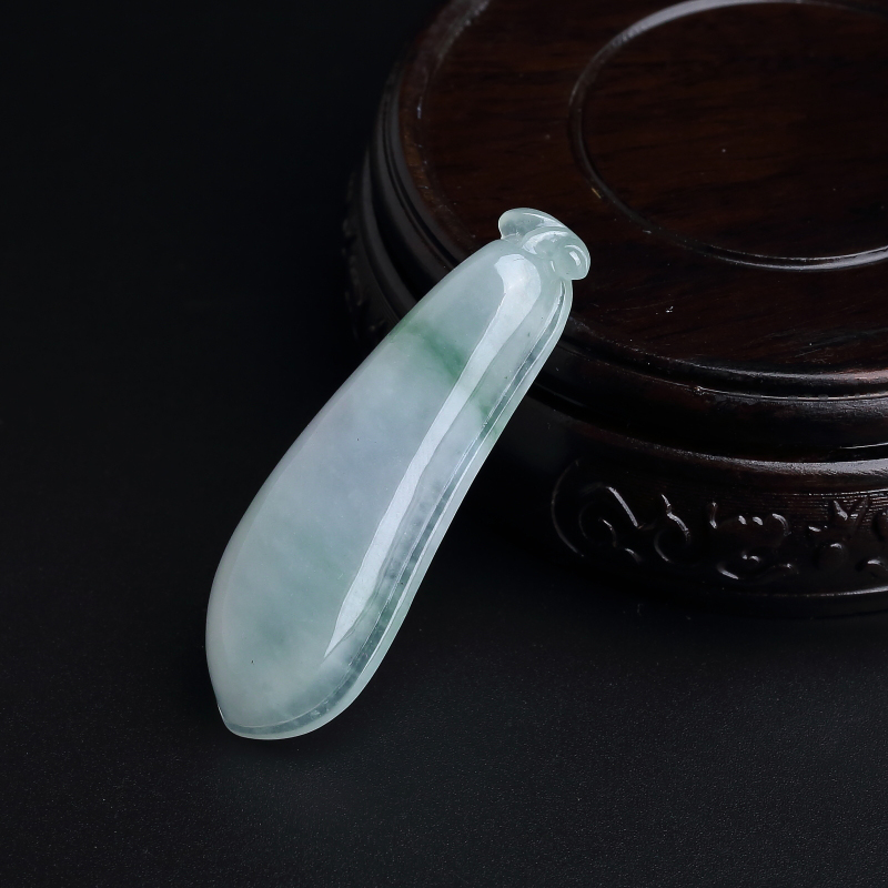 缅甸糯种飘花翡翠福瓜吊坠-红掌柜