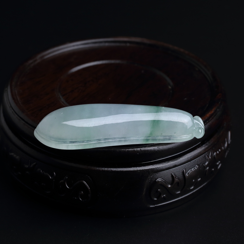 缅甸天然糯种翡翠福瓜吊坠-红掌柜