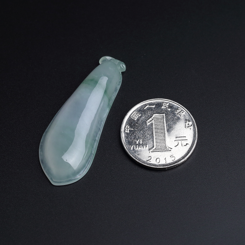 糯种飘花翡翠福瓜吊坠-红掌柜