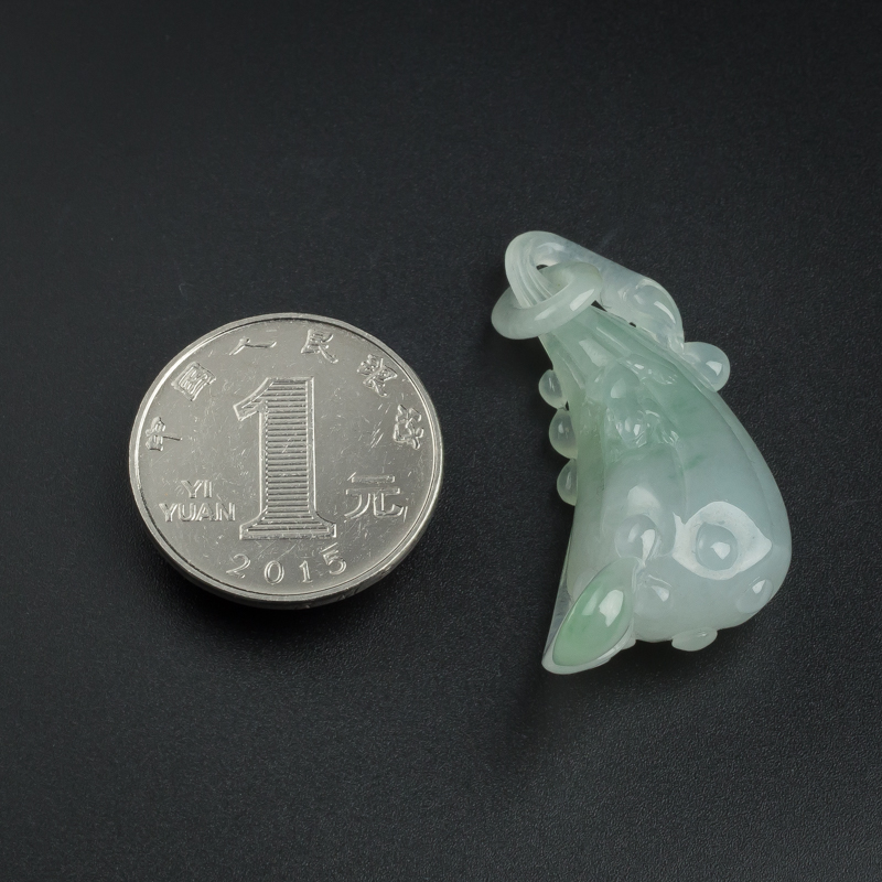 糯种浅绿翡翠连生贵子吊坠-红掌柜