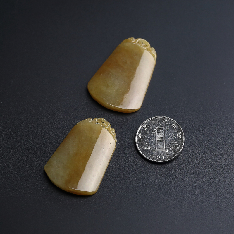 天然糯种黄翡无事牌 - 红掌柜