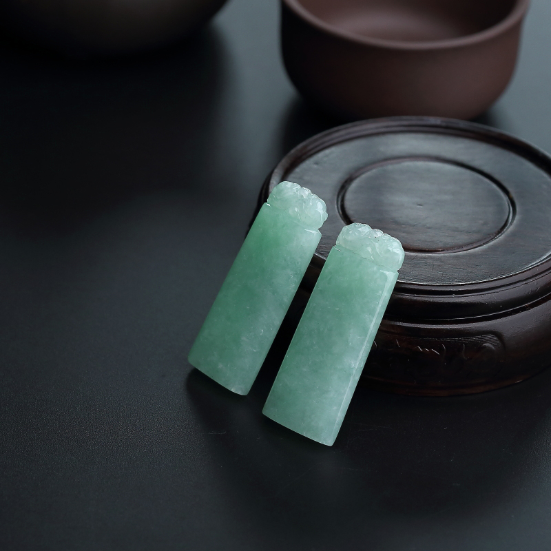 缅甸糯种浅绿翡翠平安扣吊坠-红掌柜