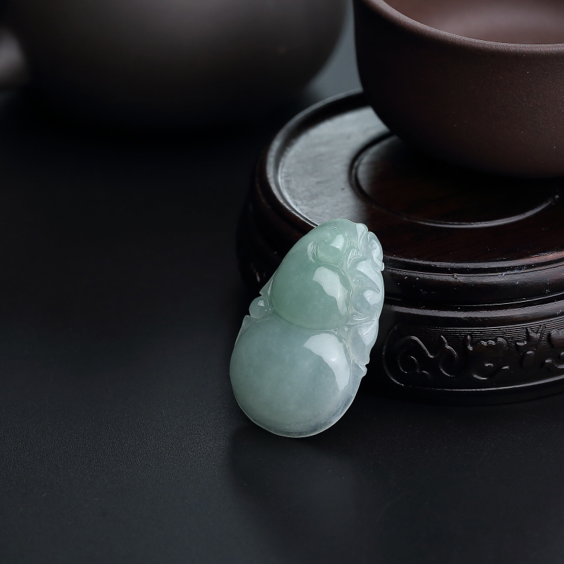糯种翡翠葫芦吊坠-红掌柜