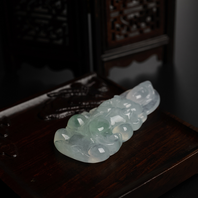 缅甸A货天然冰糯种翡翠观音吊坠 - 红掌柜