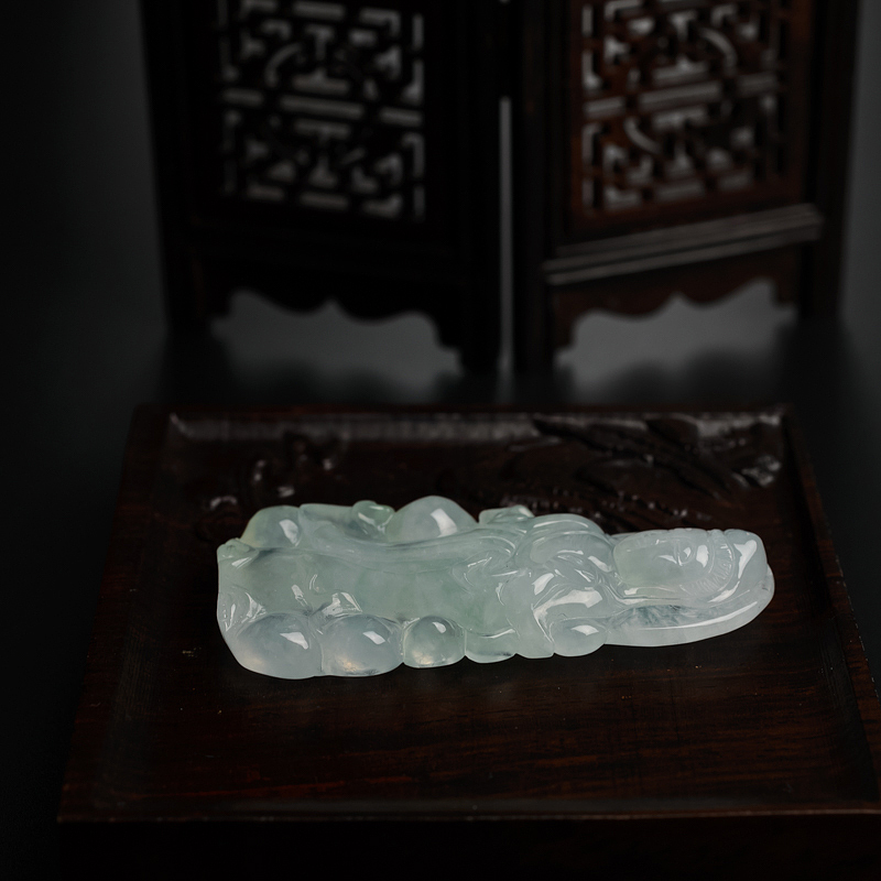 A货天然冰糯种浅绿翡翠观音吊坠 - 红掌柜