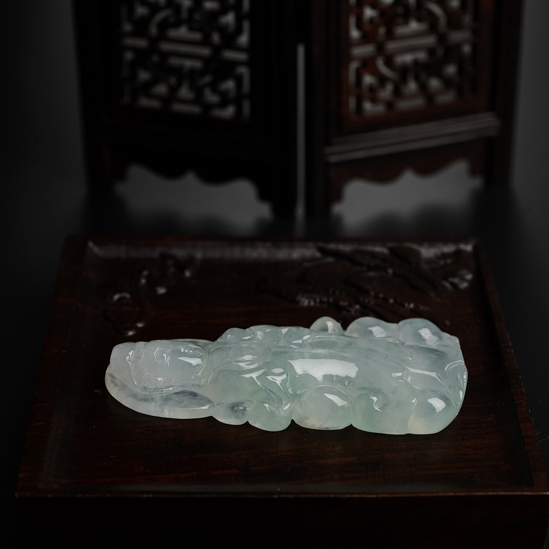 A货冰糯种浅绿翡翠观音吊坠 - 红掌柜