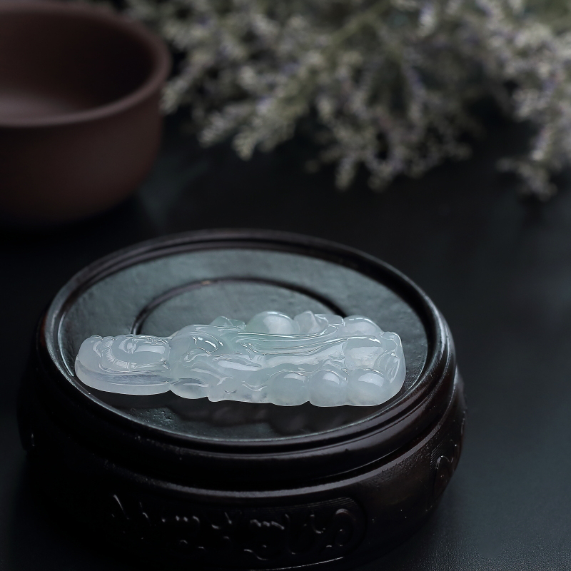 缅甸A货天然糯种翡翠观音吊坠 - 红掌柜