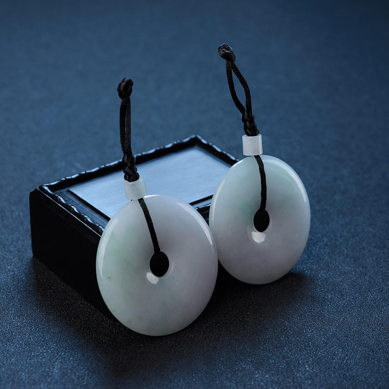 天然糯种浅绿翡翠平安扣吊坠 - 红掌柜