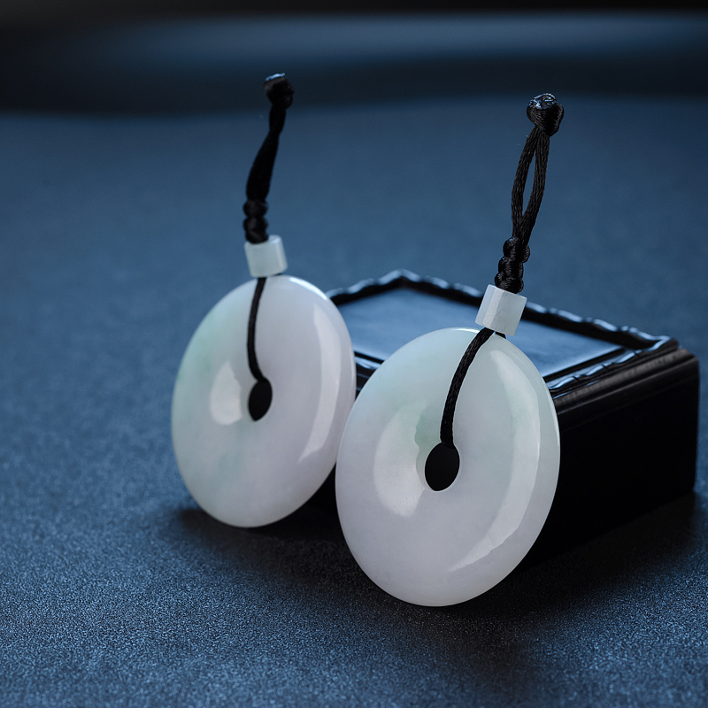 糯种浅绿翡翠平安扣吊坠 - 红掌柜