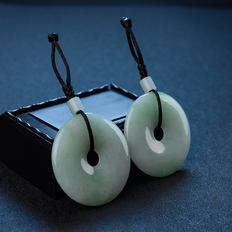 糯种浅绿翡翠平安扣吊坠 - 红掌柜