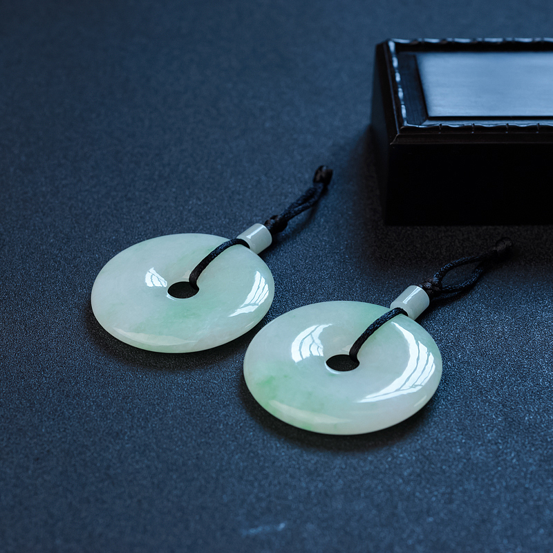 缅甸糯种翡翠平安扣吊坠 - 红掌柜