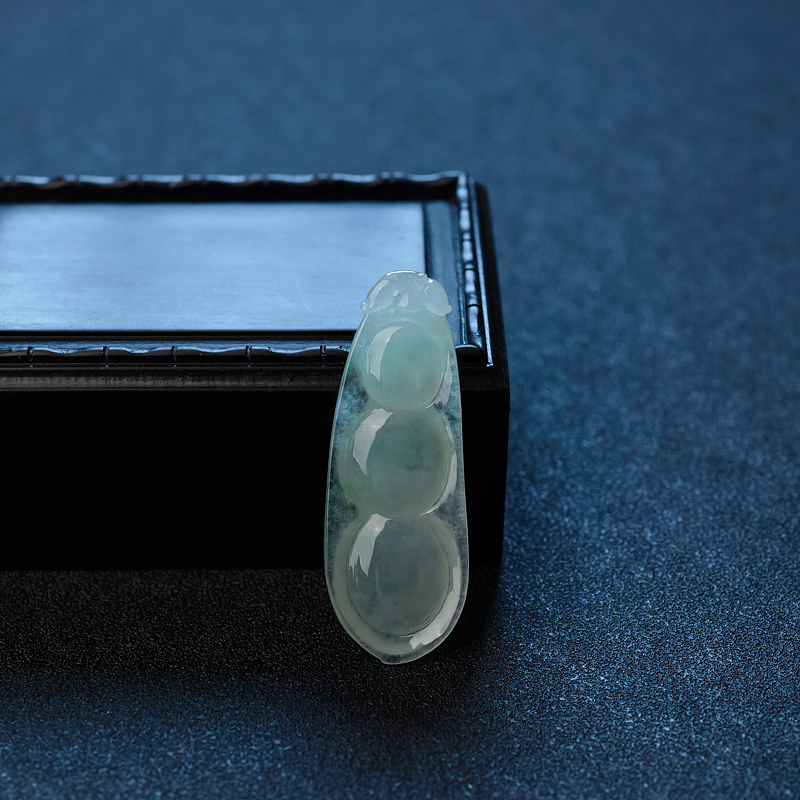 缅甸天然冰糯种翡翠福豆吊坠 - 红掌柜