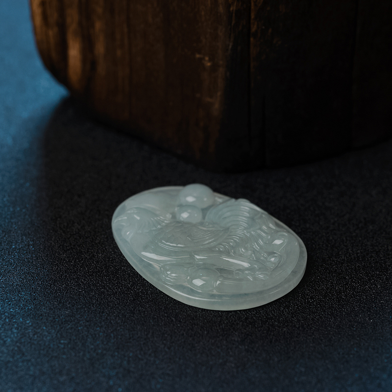 缅甸天然糯种翡翠鸡牌吊坠 - 红掌柜