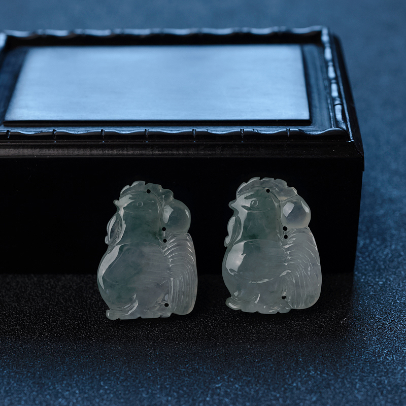 缅甸天然糯种飘花翡翠吊坠 - 红掌柜