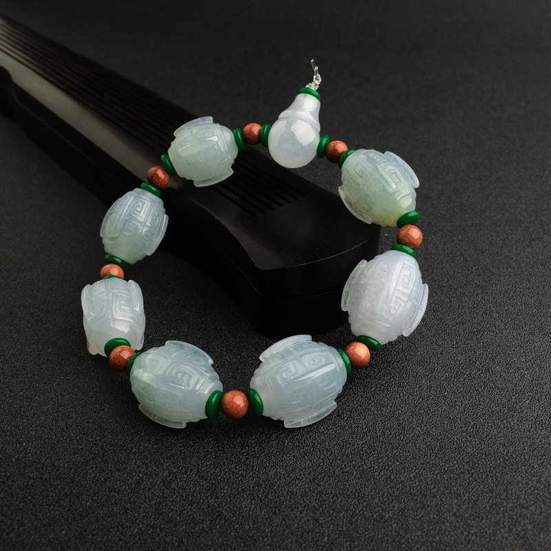 糯种淡绿翡翠手串 - 红掌柜