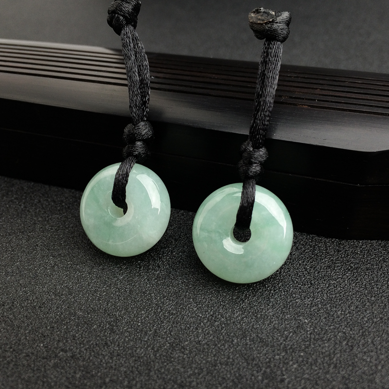 糯种浅绿翡翠平安扣吊坠 - 红掌柜