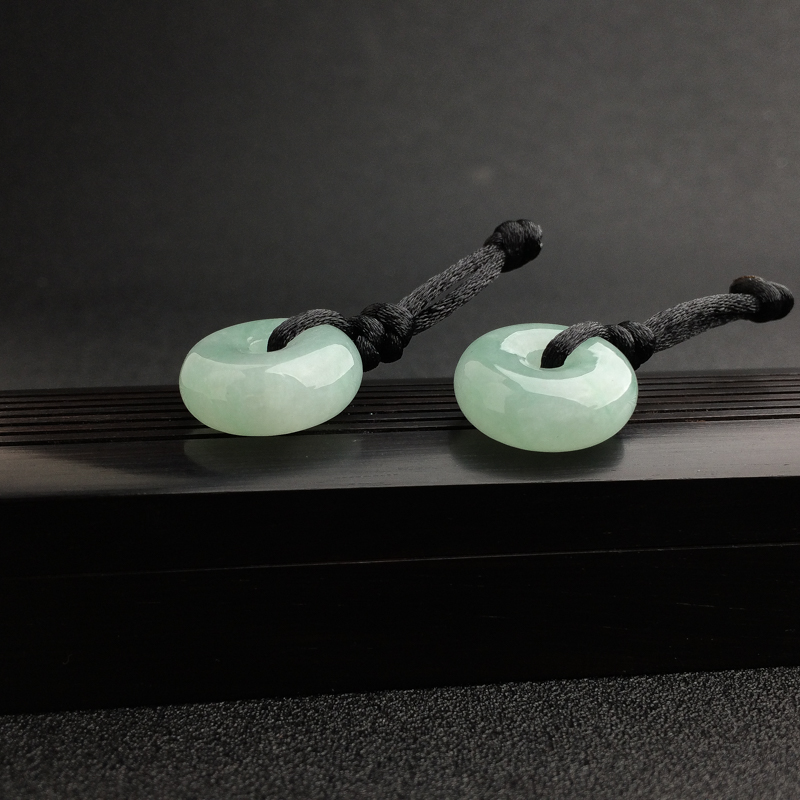 缅甸糯种浅绿翡翠平安扣吊坠 - 红掌柜