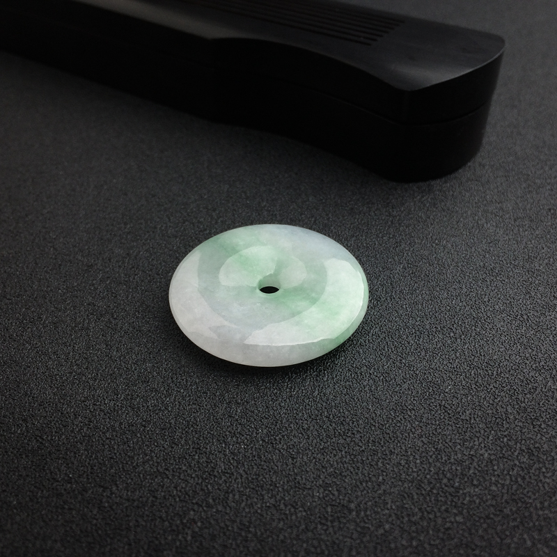 缅甸糯种飘绿翡翠平安扣 - 红掌柜