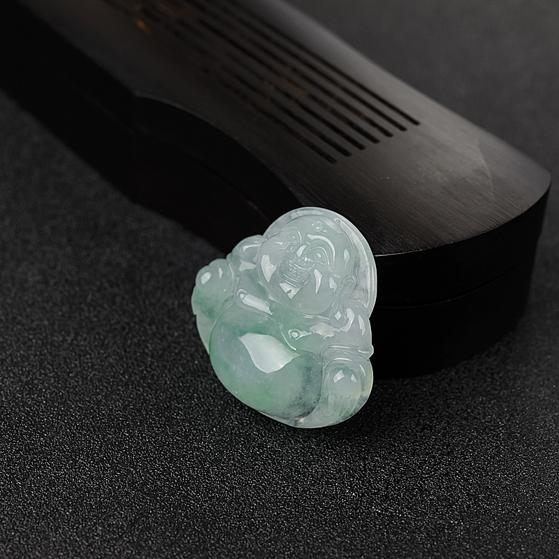 糯种翡翠佛吊坠-红掌柜