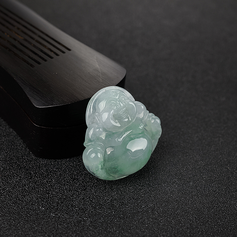 糯种飘花翡翠吊坠-红掌柜