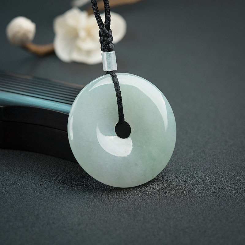 浅绿翡翠平安扣吊坠-红掌柜