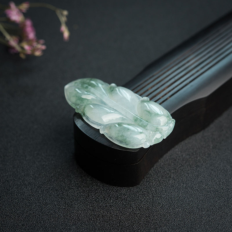缅甸天然糯种飘花翡翠吊坠-红掌柜