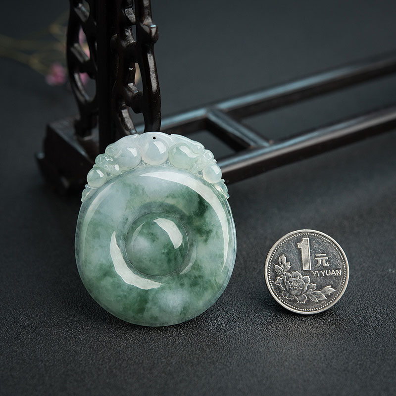 糯种飘花翡翠吊坠-红掌柜