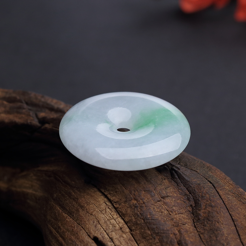 糯种飘翠翡翠平安扣-红掌柜