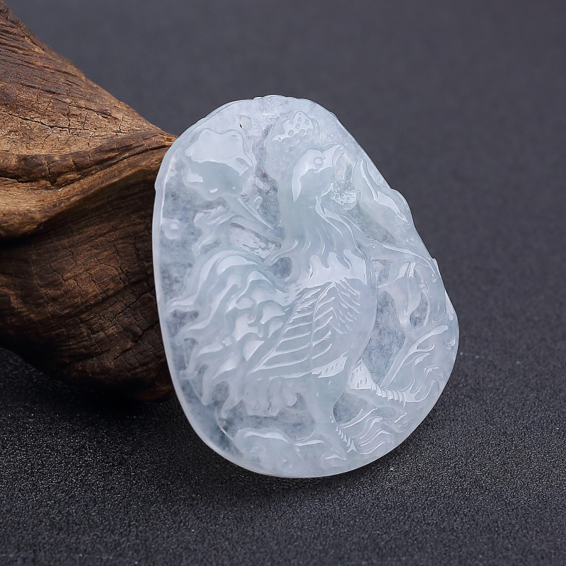 糯种翡翠鸡牌吊坠-红掌柜