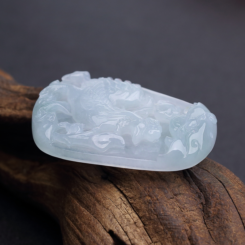 糯种翡翠鸡牌-红掌柜