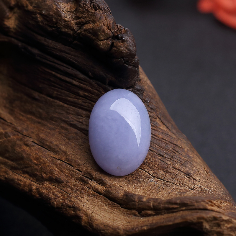 糯种紫罗兰翡翠戒面-红掌柜