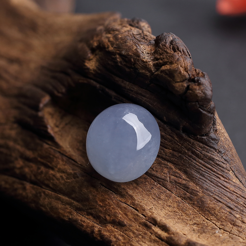 浅紫色翡翠戒面-红掌柜