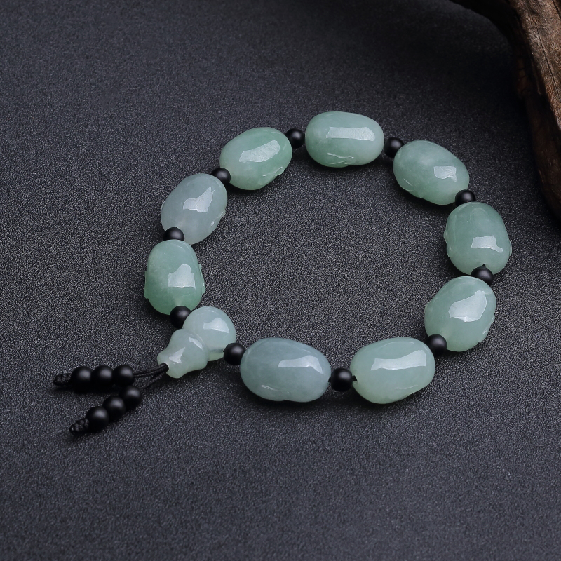 糯种翡翠佛头手串-红掌柜