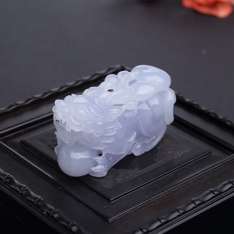 浅紫色翡翠貔貅吊坠-红掌柜