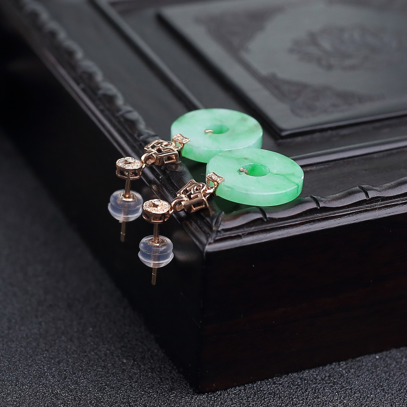 翡翠耳坠-红掌柜