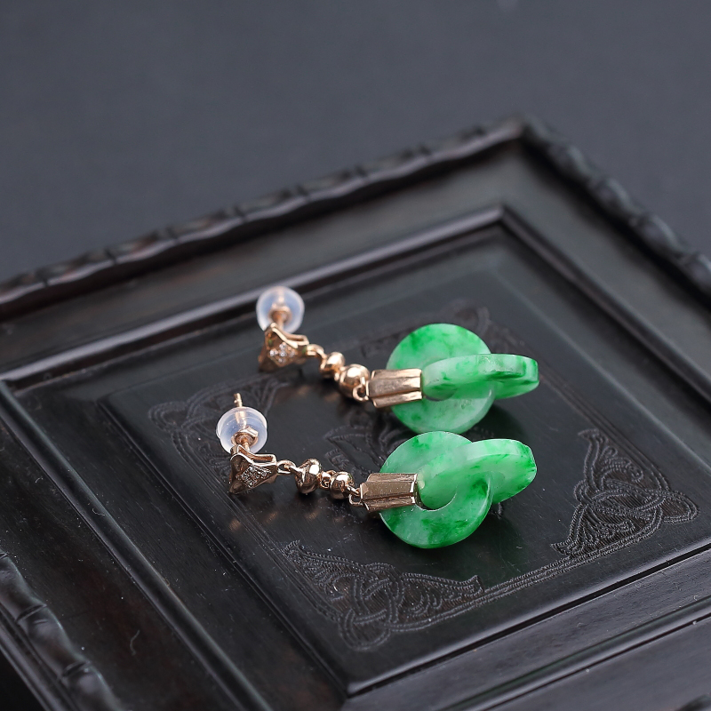 翡翠耳坠-红掌柜