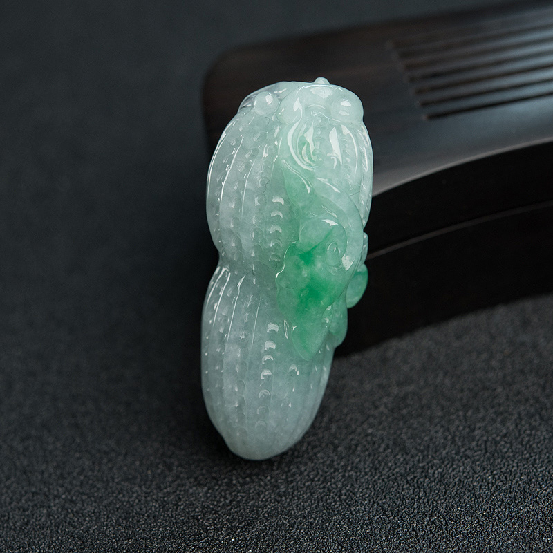 糯种翡翠多子多福吊坠-红掌柜