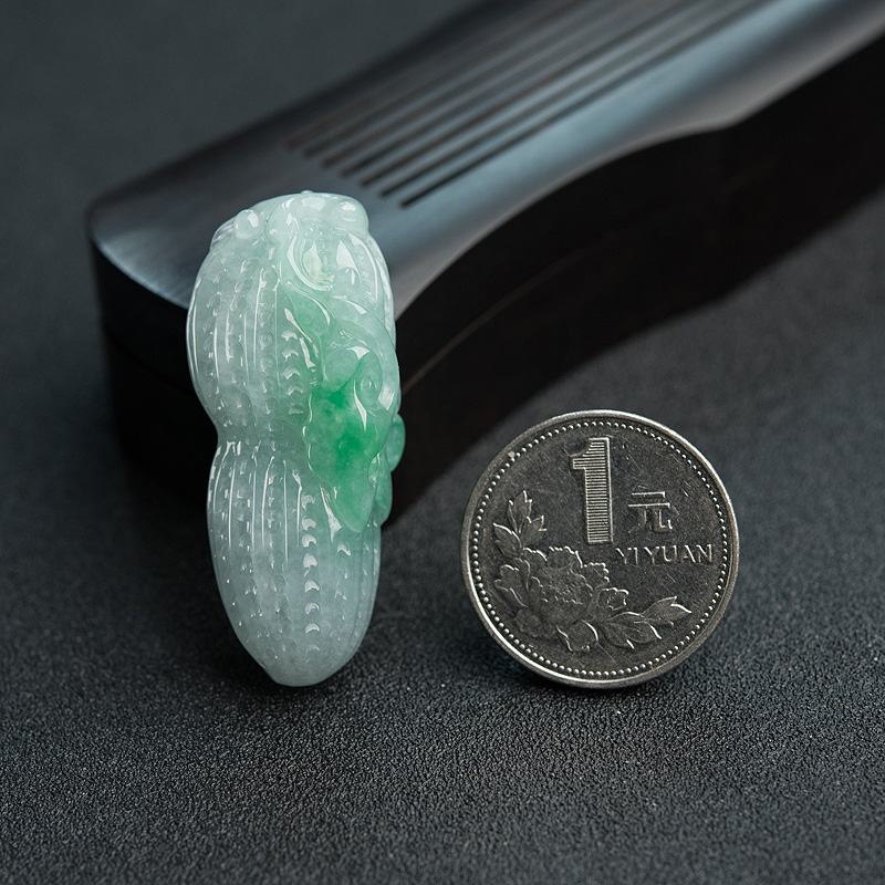 缅甸翡翠多子多福吊坠-红掌柜