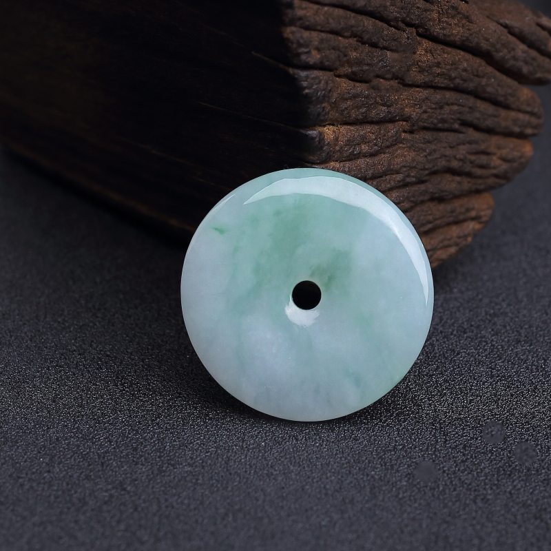 糯种飘翠翡翠平安扣吊坠-红掌柜