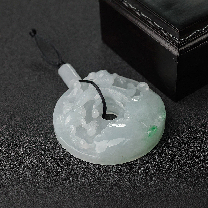糯种飘翠翡翠平安扣吊坠-红掌柜