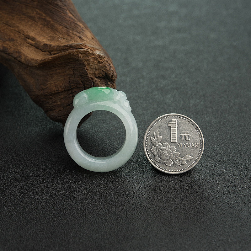 糯种飘翠戒指-红掌柜