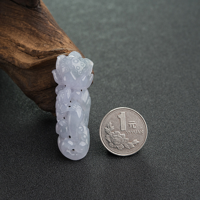 糯种春带彩翡翠连生贵子吊坠-红掌柜