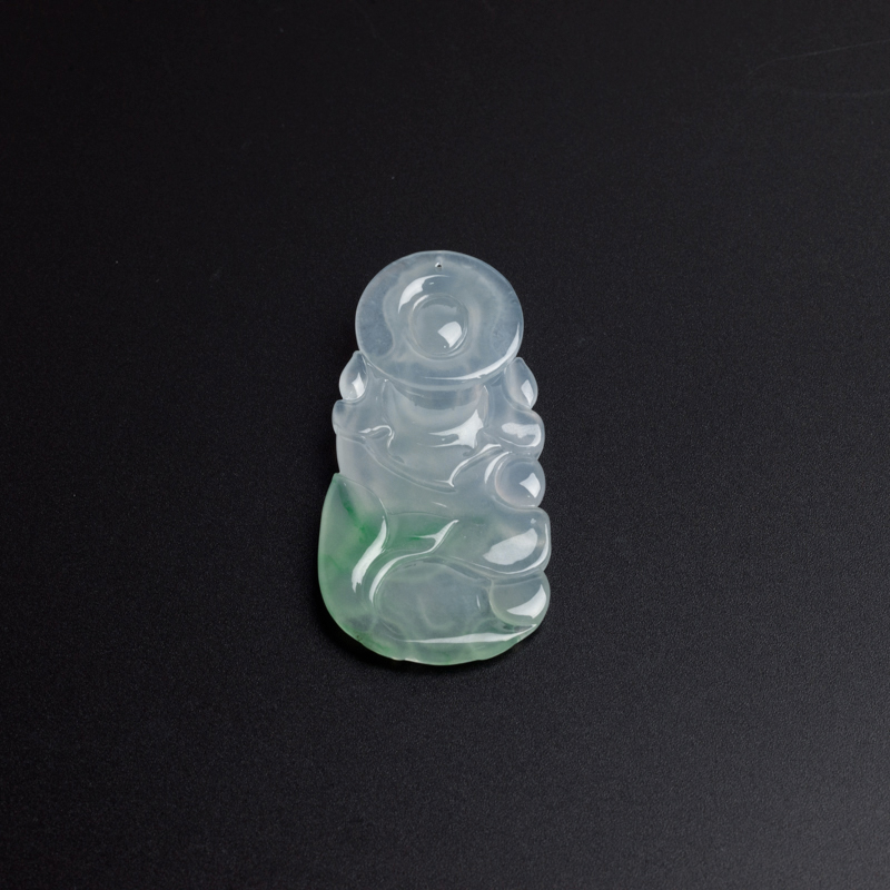 缅甸A货天然冰糯种翡翠观音吊坠 - 红掌柜珠宝