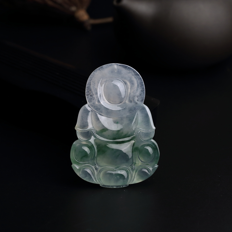 冰糯种飘花翡翠观音-红掌柜