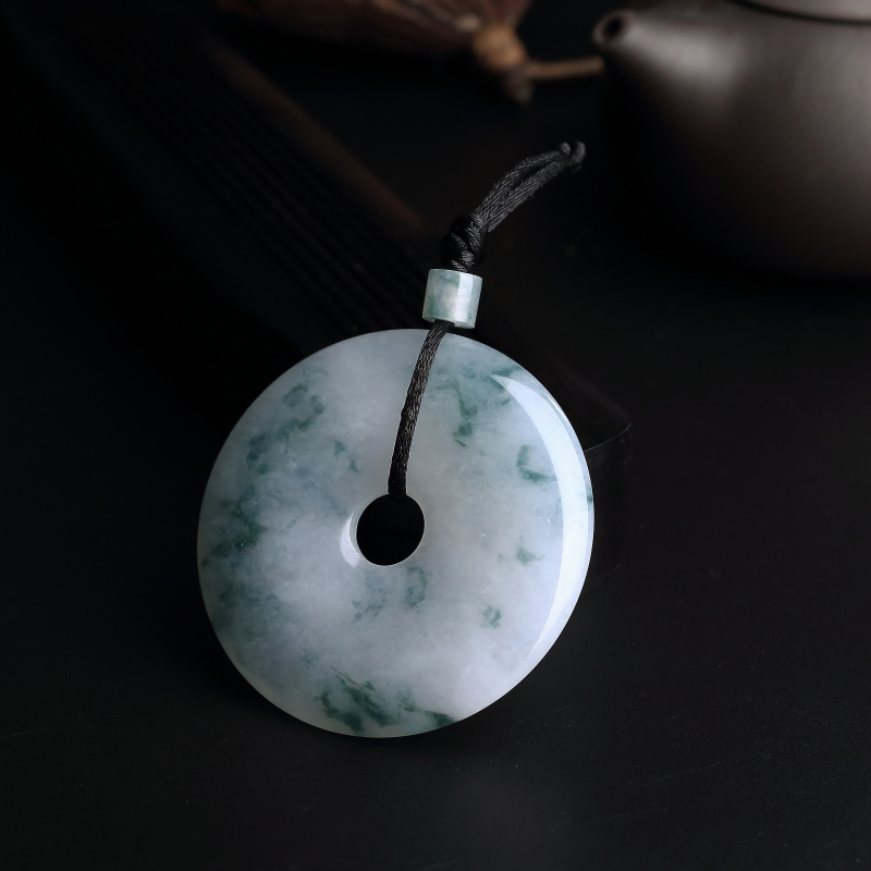 糯种飘花翡翠平安扣-红掌柜