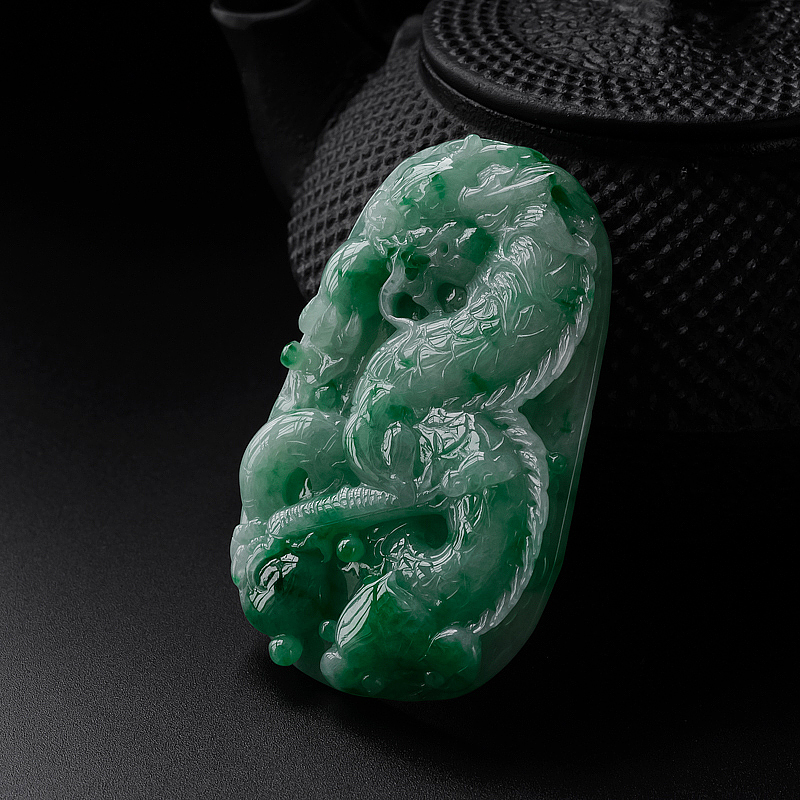 飘翠翡翠飞龙吊坠-红掌柜